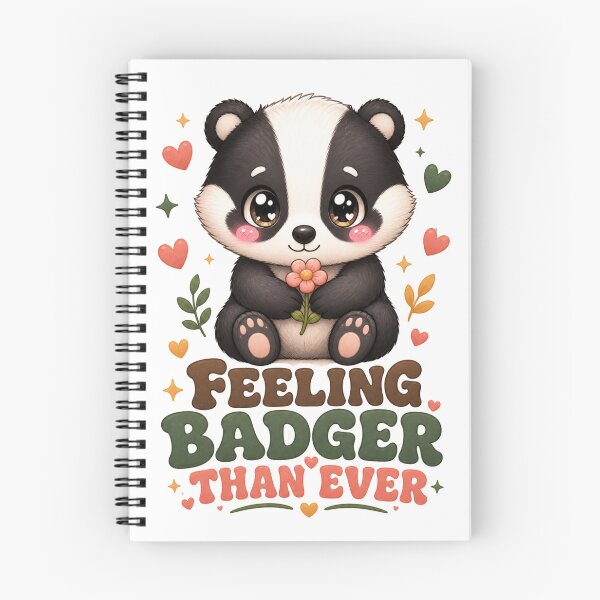 Item preview, Feeling Badger Than Ever Cute Kawaii Badger with Flower designed and sold by BoosterShop.
