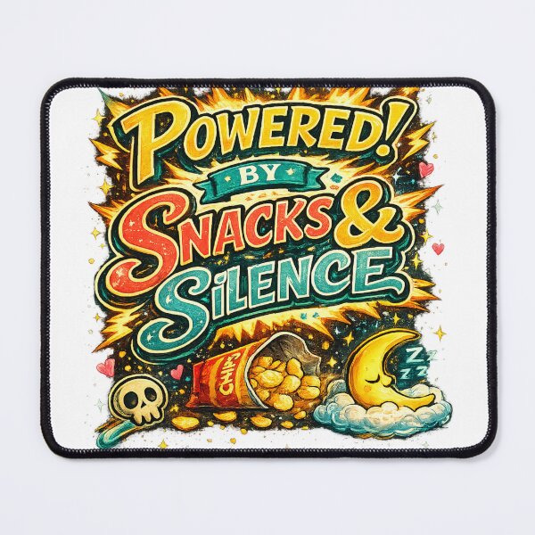Item preview, Powered by Snacks & Silence | Funny Introvert Retro Typography Design designed and sold by Karszul.