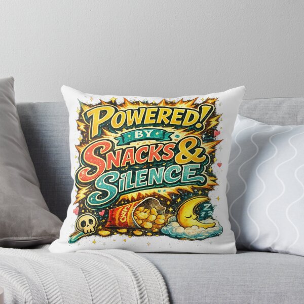 Item preview, Powered by Snacks & Silence | Funny Introvert Retro Typography Design designed and sold by Karszul.