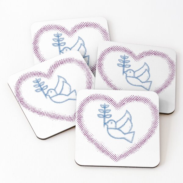 Item preview, Peace And Love Heart And Dove designed and sold by LivingRoomZoo.