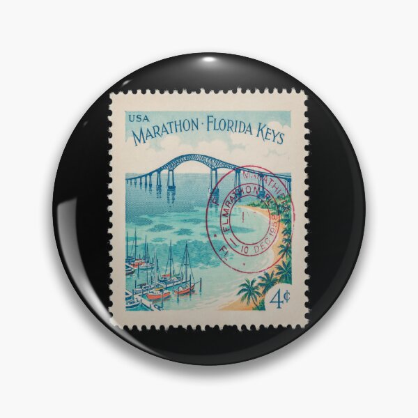 Item preview, Marathon Florida Keys Bridge Postage Stamp Sticker designed and sold by stickercuffs.