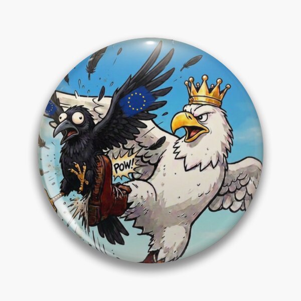 Item preview, Polexit!!! Satirical Political Eagle vs EU Crow Cartoon designed and sold by The store under the battleship :).