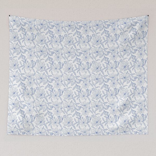Artikelvorschau, Blue Botanical Floral Seamless Pattern entworfen und verkauft von sweta_r.art.