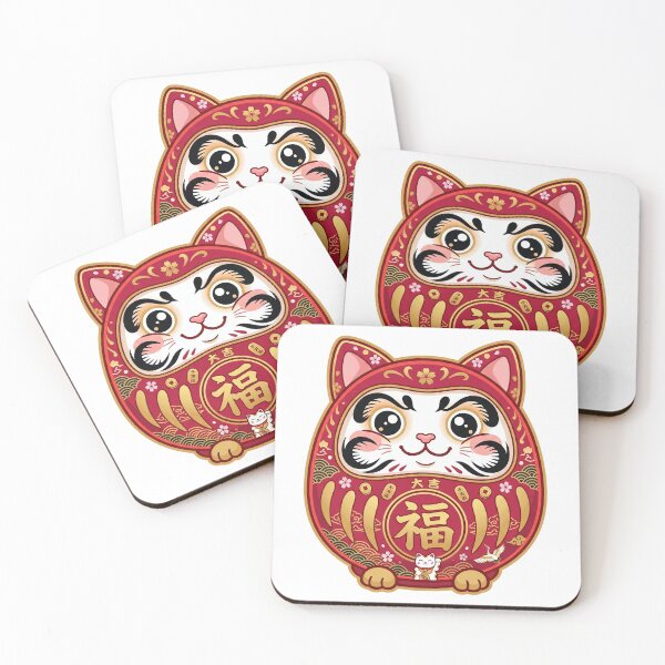 Item preview, Kawaii Japanese Cat Daruma Good Luck Doll designed and sold by CurioStick.