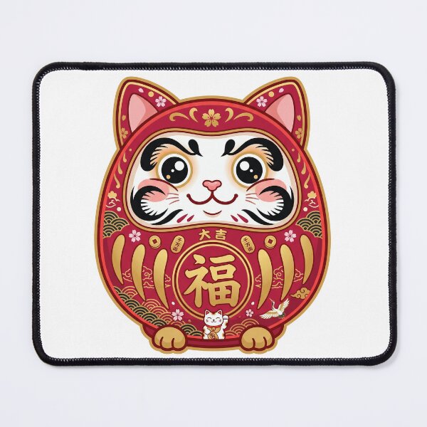Item preview, Kawaii Japanese Cat Daruma Good Luck Doll designed and sold by CurioStick.