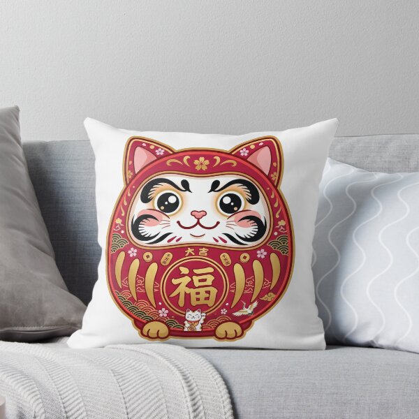 Item preview, Kawaii Japanese Cat Daruma Good Luck Doll designed and sold by CurioStick.