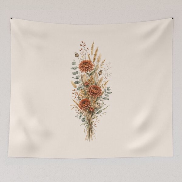 Item preview, Dried Autumn Bouquet — Boho Fall Botanical Watercolor Art designed and sold by DreamelleStudio.