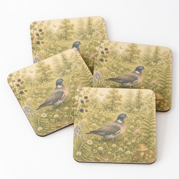 Item preview, Wood Pigeon in Spring Meadow designed and sold by ForestOwl.