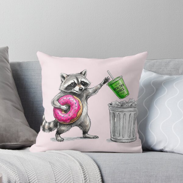 Item preview, Trash Panda Donut Over Healthy Vibes Funny Raccoon designed and sold by SoulPT.