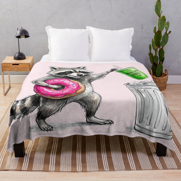 Item preview, Trash Panda Donut Over Healthy Vibes Funny Raccoon designed and sold by SoulPT.