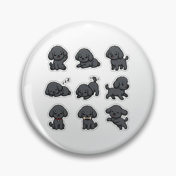 Item preview, Cute Black Poodle Pack Kawaii Puppy Toy Poodle designed and sold by raedattia.