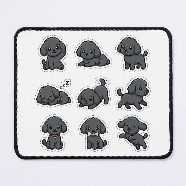 Item preview, Cute Black Poodle Pack Kawaii Puppy Toy Poodle designed and sold by raedattia.