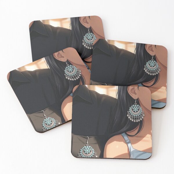 Item preview, Romantic Anime Couple and Matching Turquoise Earring Aesthetic designed and sold by     Pink Chaos Club.