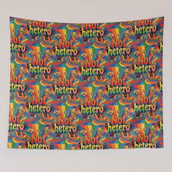 Item preview, Not Hetero Psychedelic Rainbow 70s Art designed and sold by ZhivanCrimson.