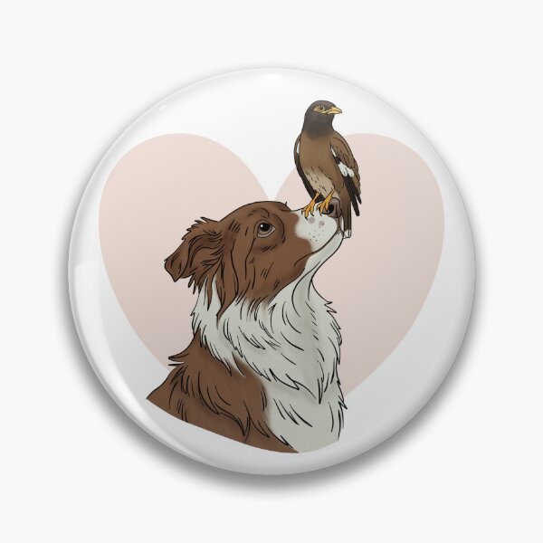 Item preview, Border Collie and Myna Bird Best Friends designed and sold by MJ ART.