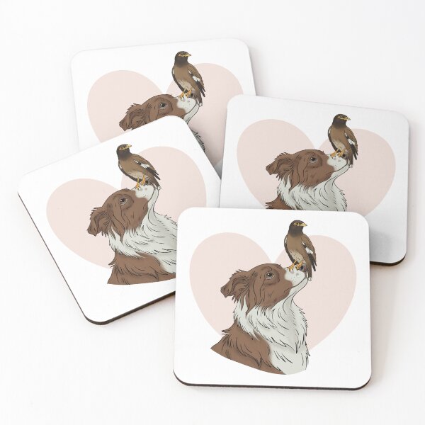 Item preview, Border Collie and Myna Bird Best Friends designed and sold by MJ ART.