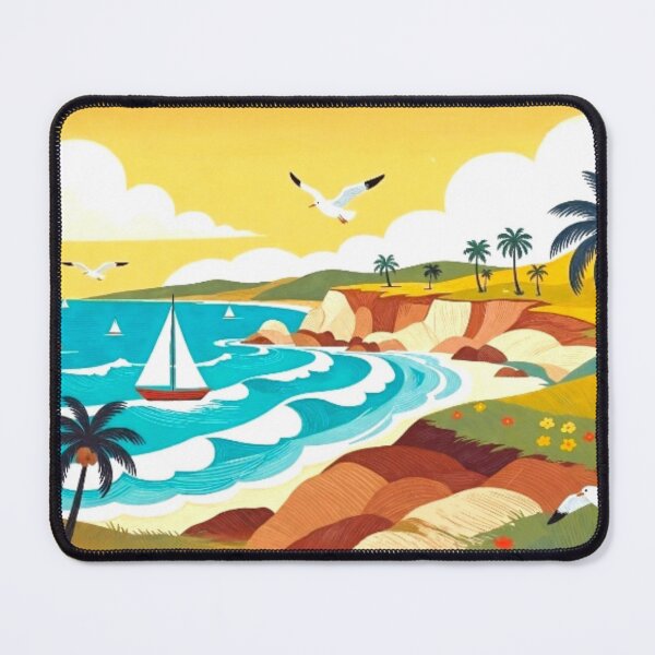 Item preview, Folk Art Tropical Coast - Whimsical Ocean Beach Illustration designed and sold by Nexus Space.