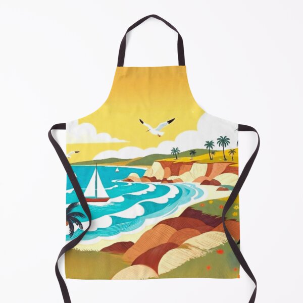 Item preview, Folk Art Tropical Coast - Whimsical Ocean Beach Illustration designed and sold by Nexus Space.