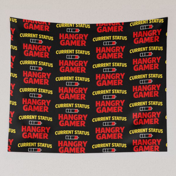 Item preview, Current Status Hungry Gamer Funny Low Battery Food Humor Design designed and sold by TeeTimeTreasure.