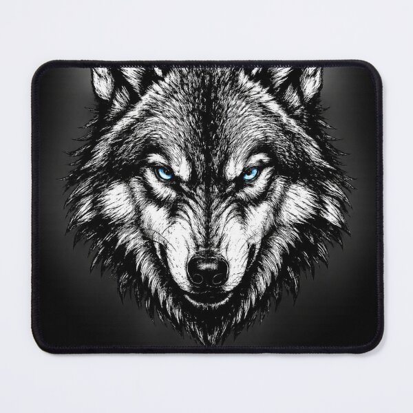 Item preview, Blue-Eyed Wolf | Black & White Wildlife Art | Fierce Minimalist Predator Design designed and sold by naturalsurvival.