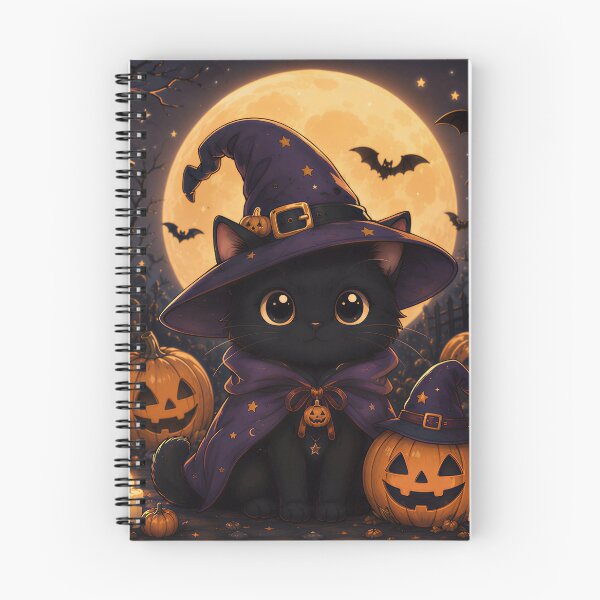 Item preview, Cute Black Cat Witch Halloween Pumpkin designed and sold by Soluna Studio.