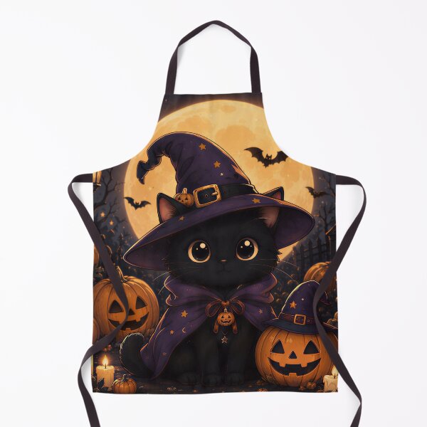 Item preview, Cute Black Cat Witch Halloween Pumpkin designed and sold by Soluna Studio.