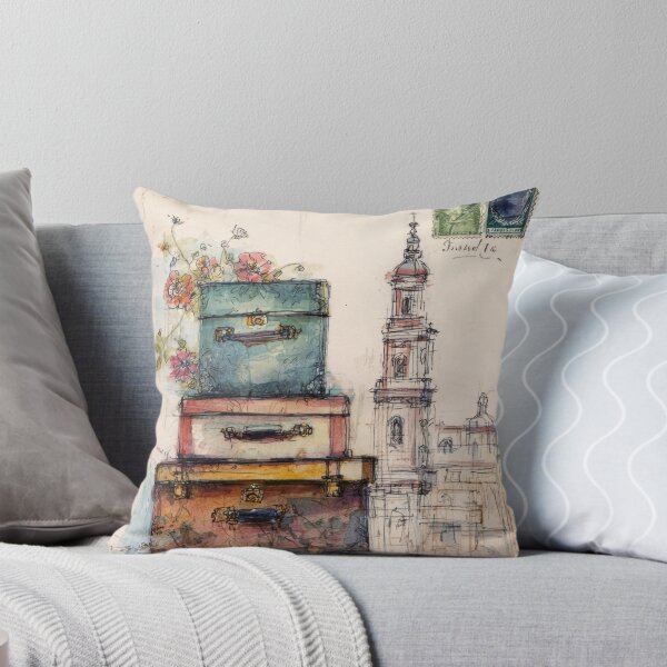 Item preview, Vintage Suitcases Travel Illustration Art Print designed and sold by MarkedArtPrints.