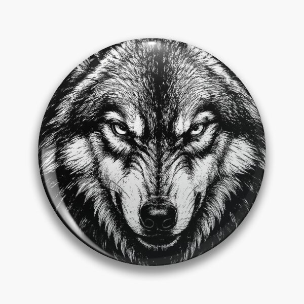 Item preview, Fierce Wolf Head | Black & White Wildlife Art | Minimalist Predator Design designed and sold by naturalsurvival.