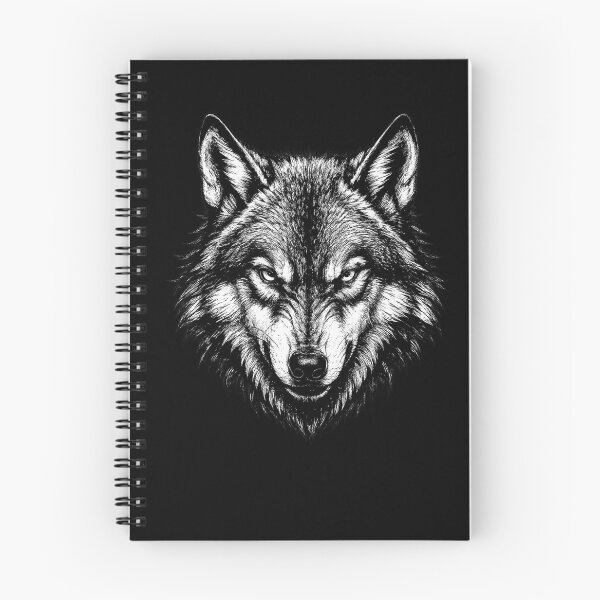 Item preview, Fierce Wolf Head | Black & White Wildlife Art | Minimalist Predator Design designed and sold by naturalsurvival.