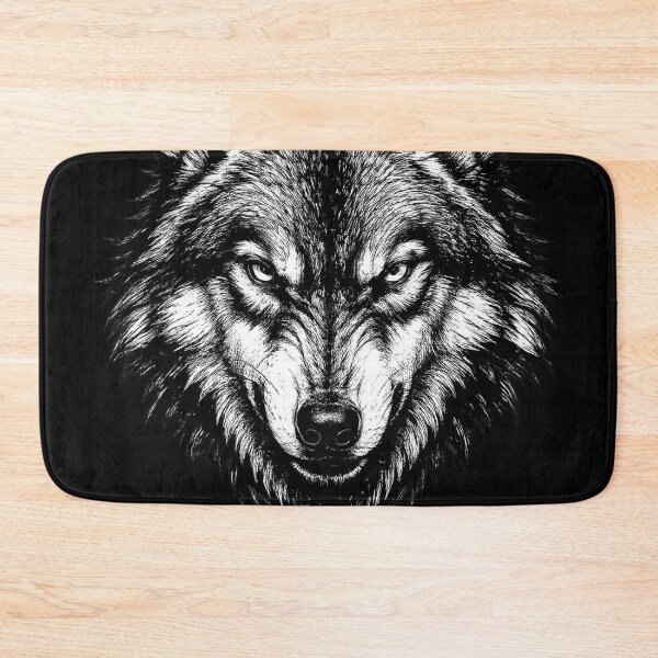 Item preview, Fierce Wolf Head | Black & White Wildlife Art | Minimalist Predator Design designed and sold by naturalsurvival.
