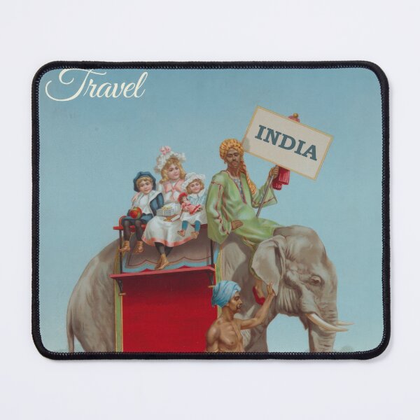 Item preview, India Elephant Procession Vintage Travel Poster designed and sold by MarkedArtPrints.