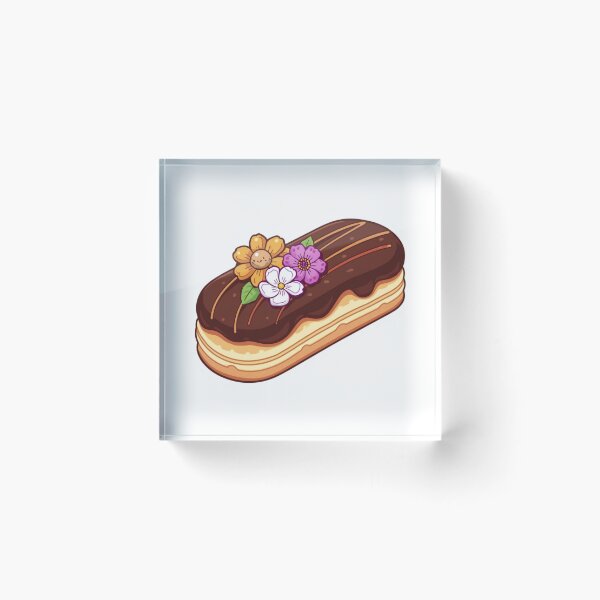 Item preview, Chocolate Éclair Sticker – French Pastry Dessert with Floral Decoration Vinyl Decal for Laptop, Water Bottle & Journal designed and sold by Pandey14.