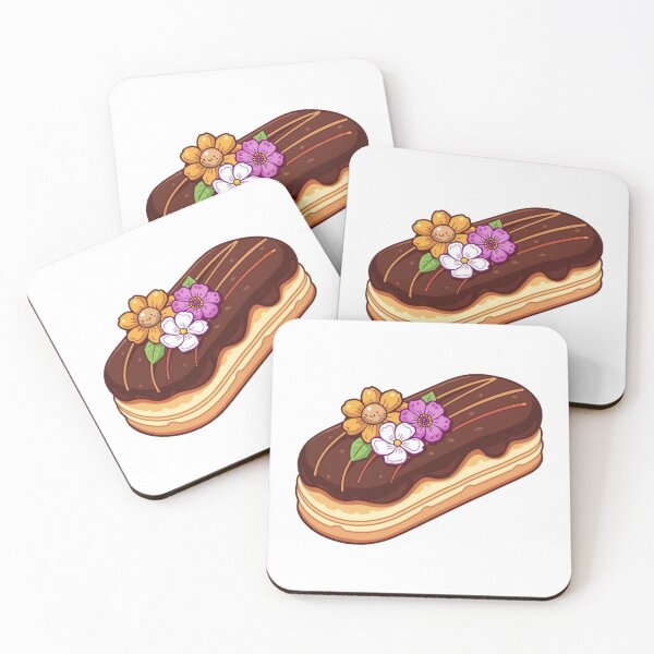 Item preview, Chocolate Éclair Sticker – French Pastry Dessert with Floral Decoration Vinyl Decal for Laptop, Water Bottle & Journal designed and sold by Pandey14.