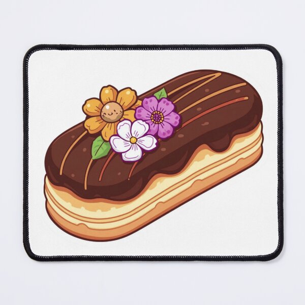 Item preview, Chocolate Éclair Sticker – French Pastry Dessert with Floral Decoration Vinyl Decal for Laptop, Water Bottle & Journal designed and sold by Pandey14.