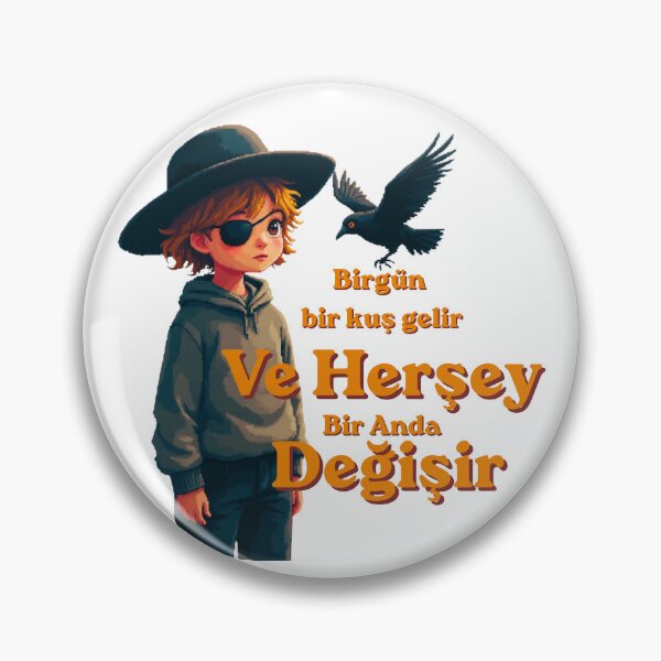 Item preview, Birgün Bir Kuş Gelir - Whimsical Boy and Raven Art" designed and sold by SEFIKA7.