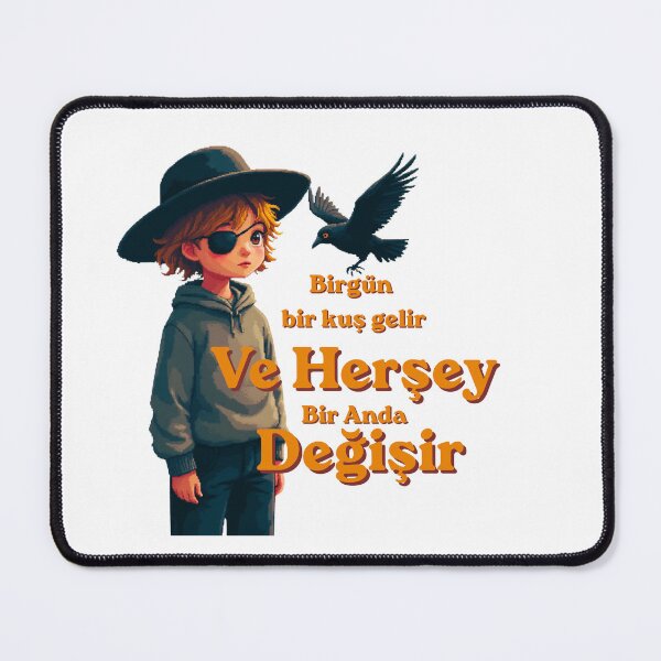 Item preview, Birgün Bir Kuş Gelir - Whimsical Boy and Raven Art" designed and sold by SEFIKA7.