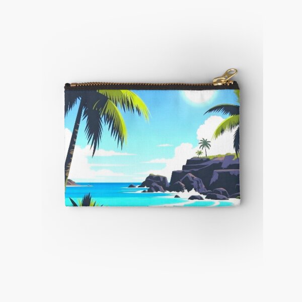 Item preview, Tropical Palm Beach - Graphic Folk Art Ocean Seascape designed and sold by Nexus Space.