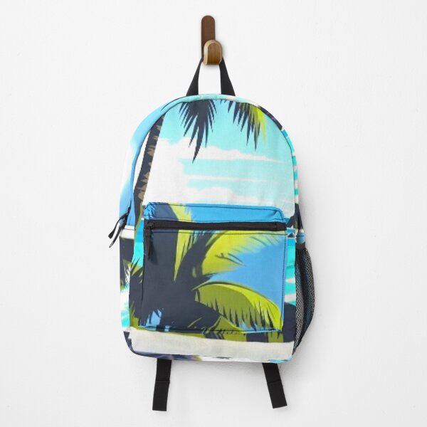 Item preview, Tropical Palm Beach - Graphic Folk Art Ocean Seascape designed and sold by Nexus Space.