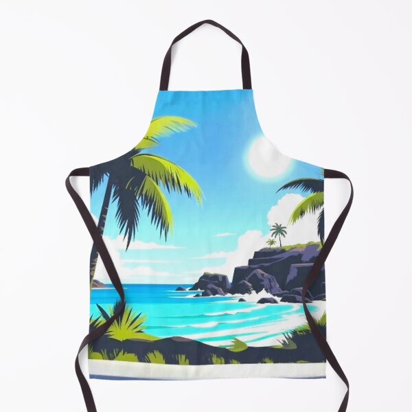 Item preview, Tropical Palm Beach - Graphic Folk Art Ocean Seascape designed and sold by Nexus Space.