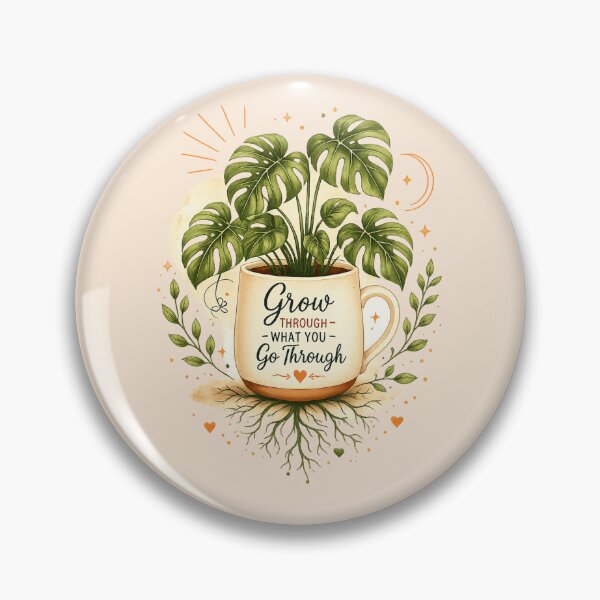 Item preview, Grow Through What You Go Through | Monstera Plant in Coffee Mug | Cozy Botanical Quote Design designed and sold by NovaNest  Studio.