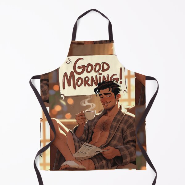 Item preview, Good Morning Handsome Man Coffee Bathrobe Art designed and sold by ZhivanCrimson.