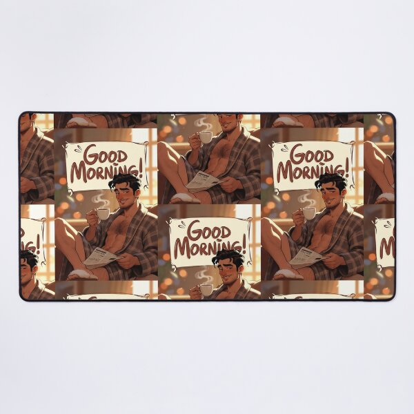 Item preview, Good Morning Handsome Man Coffee Bathrobe Art designed and sold by ZhivanCrimson.
