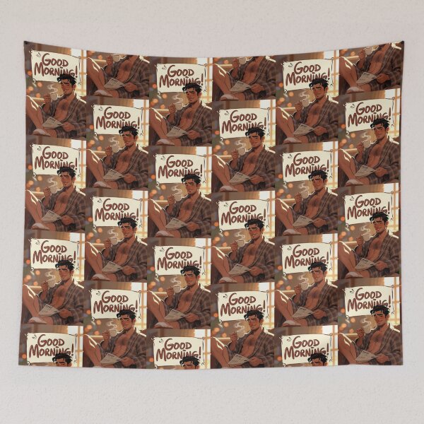 Item preview, Good Morning Handsome Man Coffee Bathrobe Art designed and sold by ZhivanCrimson.