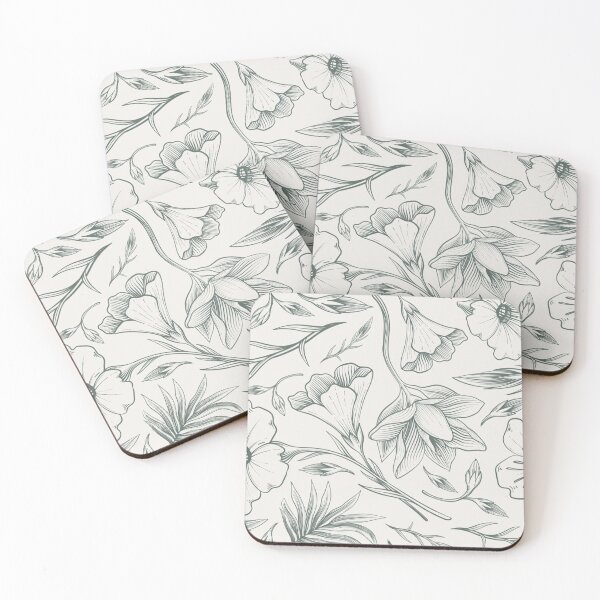 Item preview, Vintage Botanical Field Flowers Pattern - Sage Green Cottagecore Art designed and sold by LYAN-STORE.