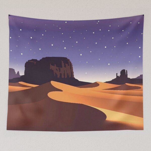 Item preview, Retro Desert Twilight - Minimalist Vector Landscape Poster designed and sold by Nexus Space.