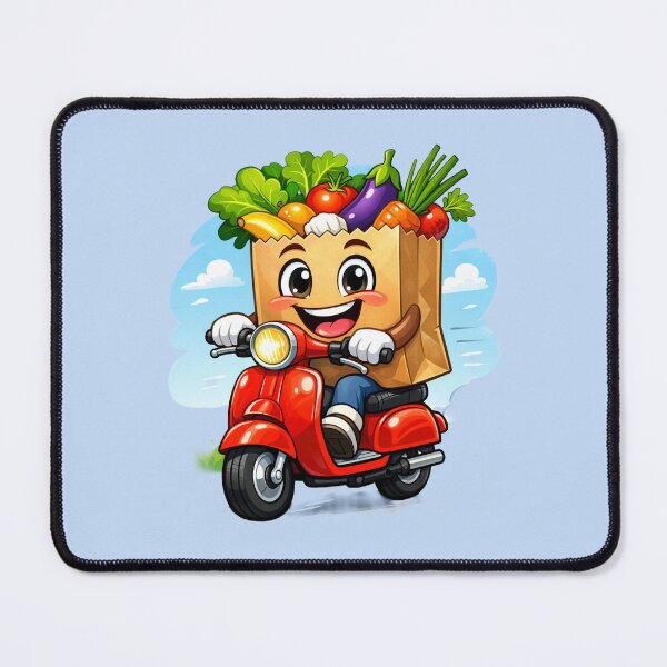 Item preview, Cute Food Delivery Scooter: Fresh Vegetables Mascot Art designed and sold by CreativeArtistL.