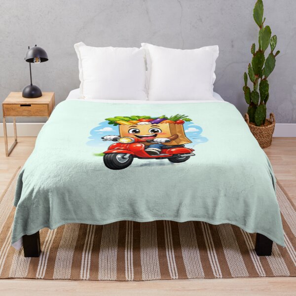 Item preview, Cute Food Delivery Scooter: Fresh Vegetables Mascot Art designed and sold by CreativeArtistL.