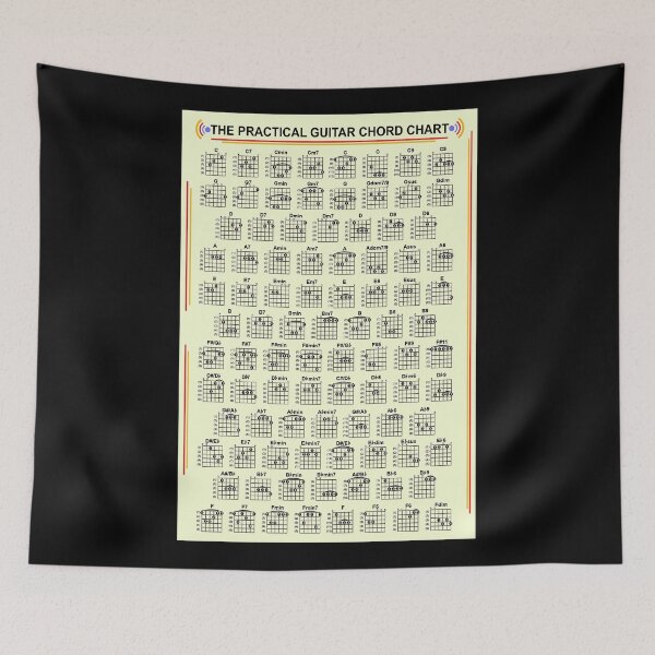 Item preview, Guitar Chord Chart Poster Practical Music Reference Wall Art Educational Print designed and sold by HappyGrandmaUB.