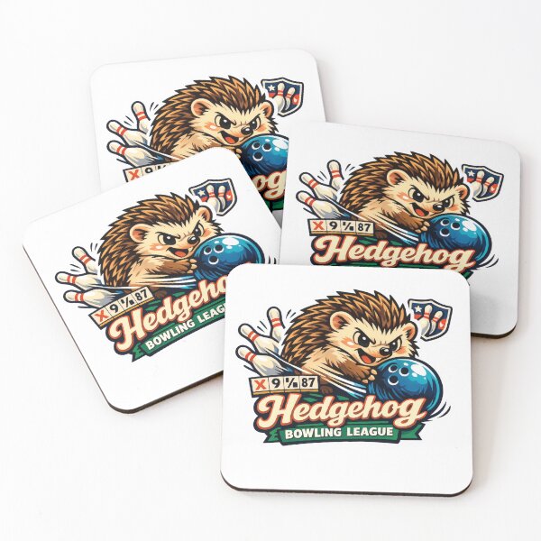 Item preview, Hedgehog Bowling League Retro Sports Mascot designed and sold by TheRealTaria.
