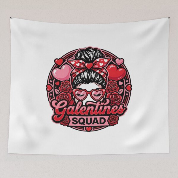 Item preview, Galentines Squad Messy Bun Hearts Roses Valentine designed and sold by SiarheiYur.